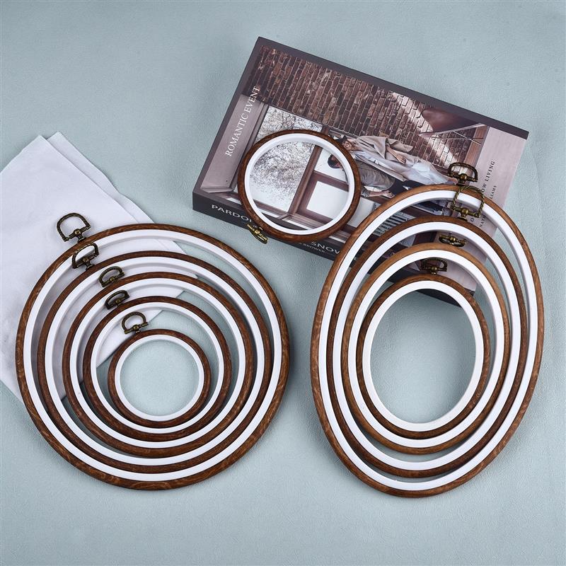 Embroidery Hoop Plastic - Dikiş Aleti Yuvarlak Oval Ahşap Nakış