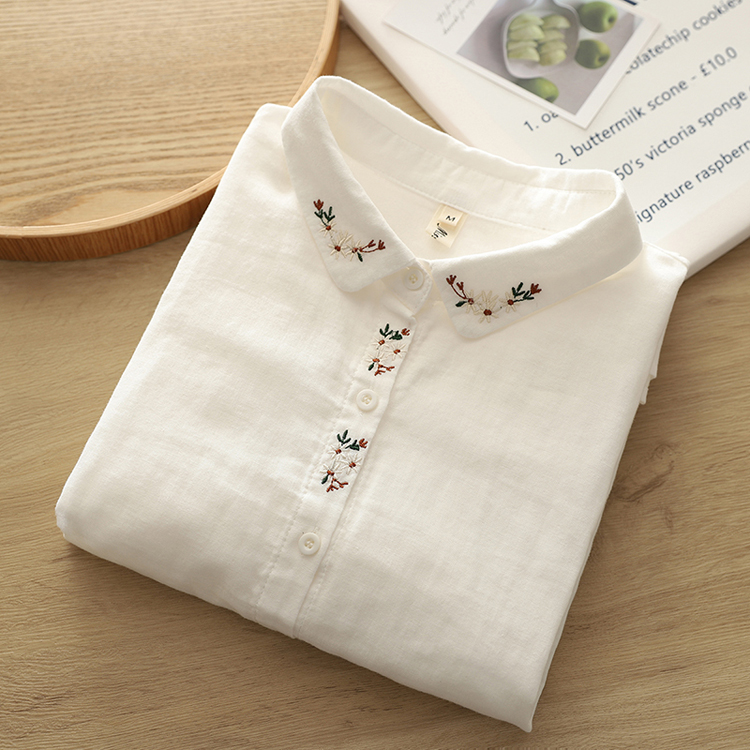 Embroidery Thread Yarn - Yeni sonbahar kadın çift katmanlı pamuk