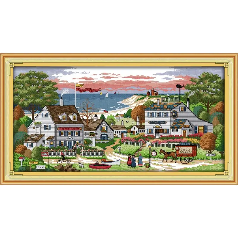 Embroidery X Pattern - Rahat Bay Plajı Villa Deseni, 11CT