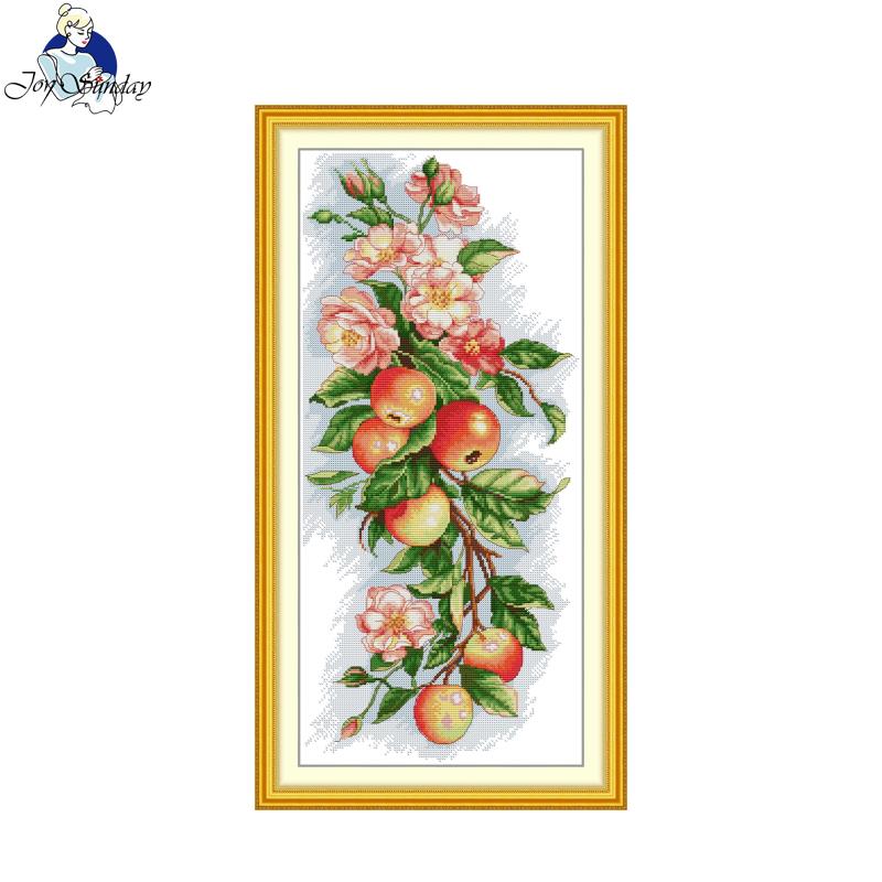 Embroidery X Pattern - Sevinç Pazar Çapraz Dikiş Kiti Elma