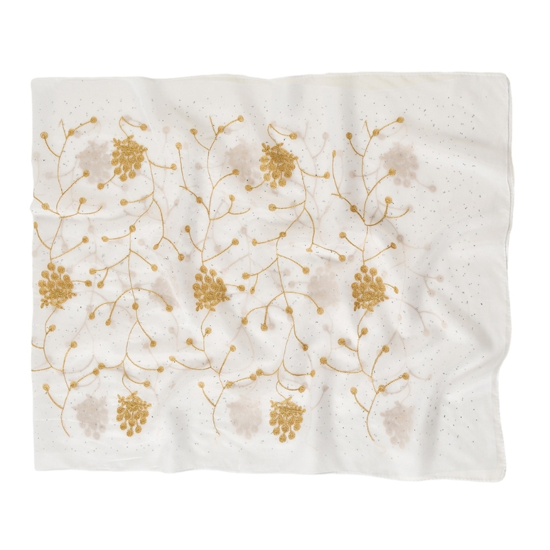 Embroidery Hijab - Zarif Nakış Çiçek Başörtüsü Eşarp Kadın