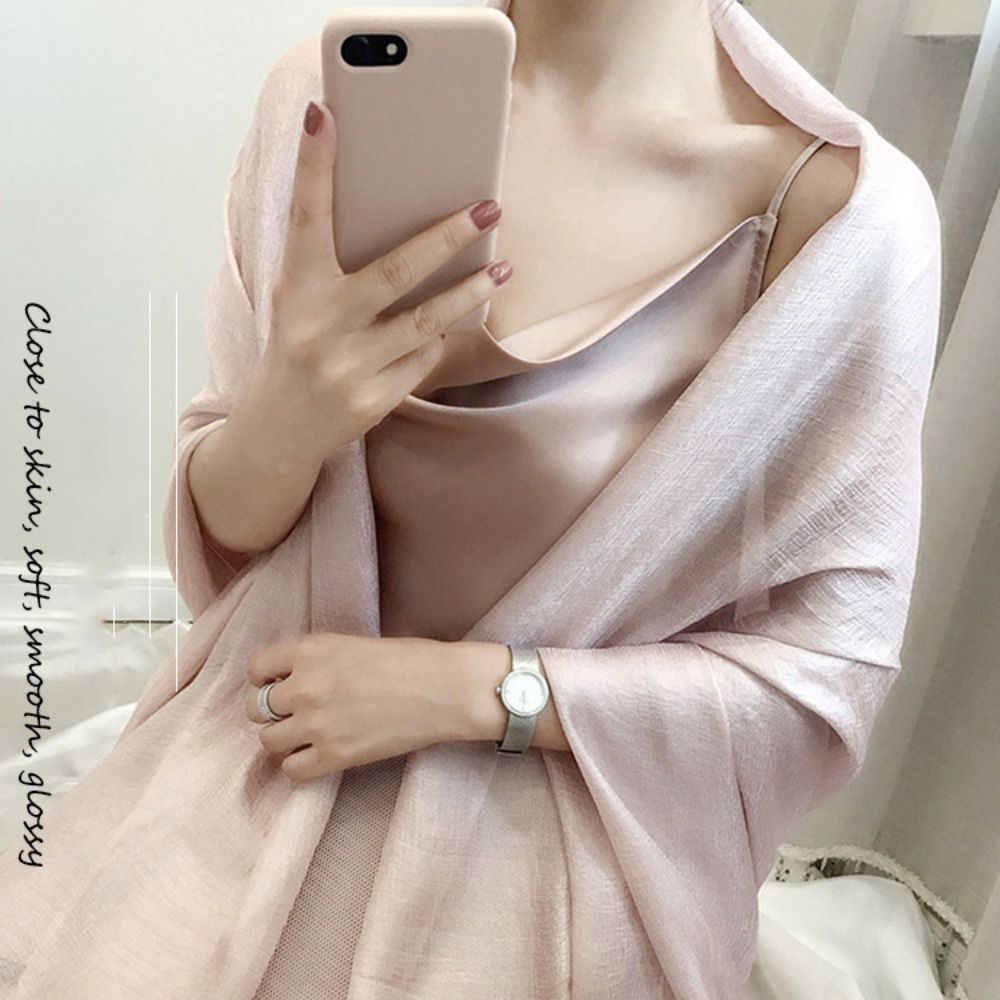 Keten kadınlar düz eşarp moda  - Linen Fabric Natural incelemesi ve fiyatı