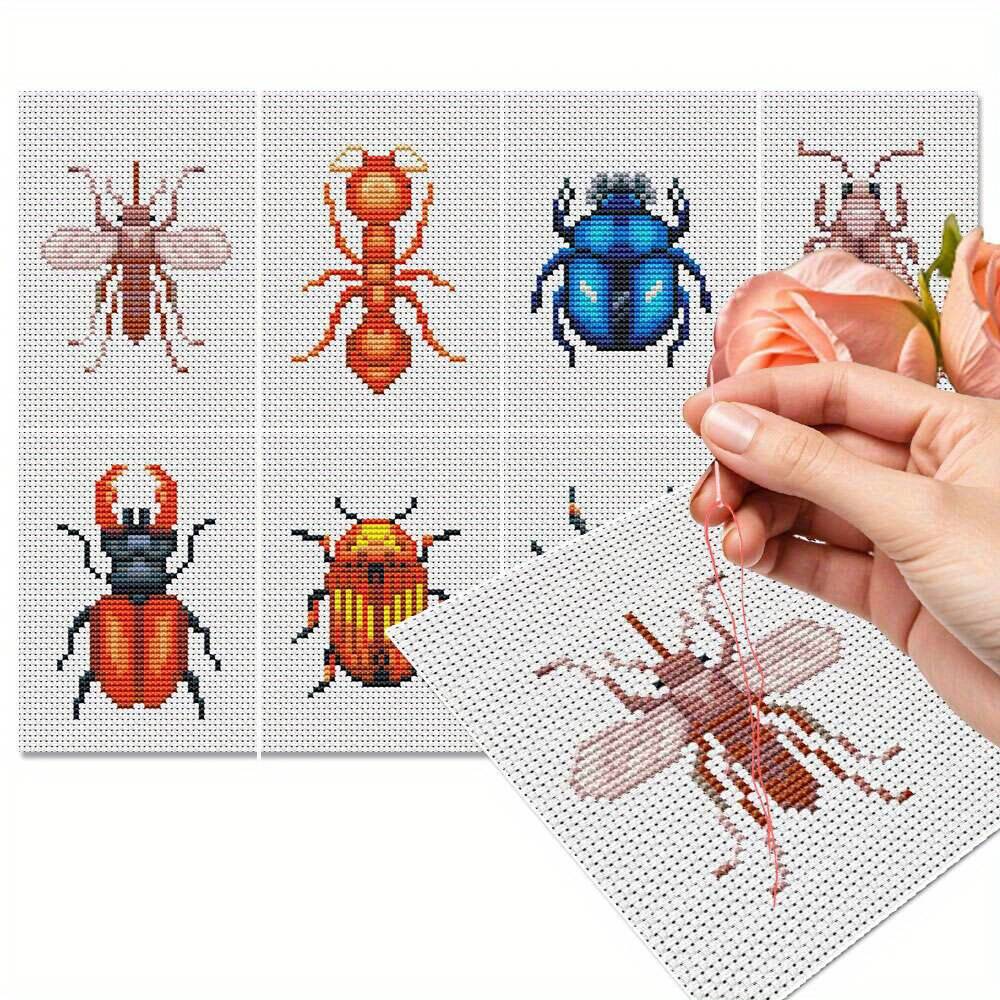8 adet böcek çapraz dikiş nakı - Embroidery X Pattern incelemesi ve fiyatı