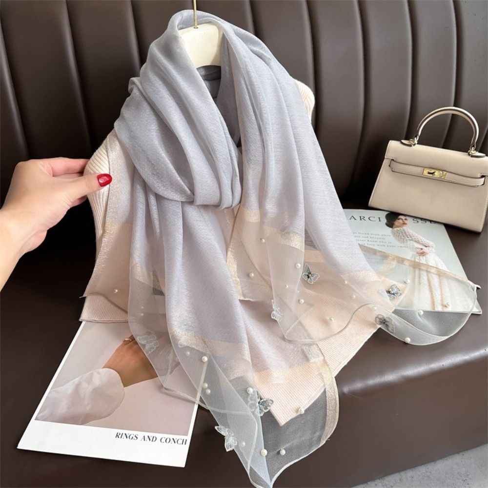 Zarif İnce İpek Eşarp Büyük Fu - Embroidery Hijab incelemesi ve fiyatı