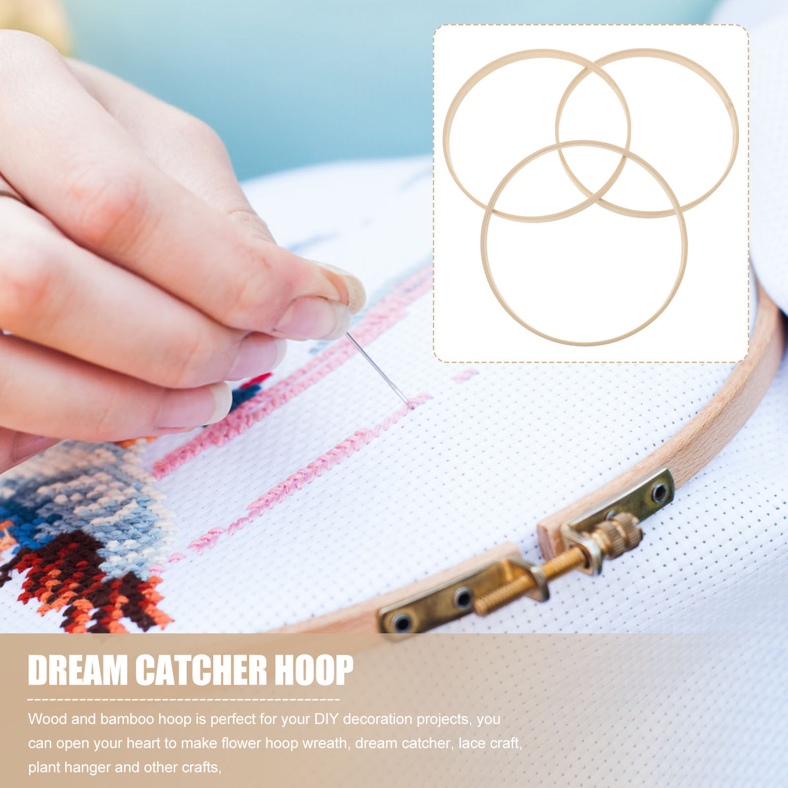 12 Adet 15 Cm Bambu Rüya Yakal - Embroidery Hoop Plastic incelemesi ve fiyatı