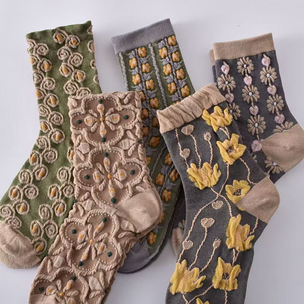 5 Çift Vintage Japon Çiçek Des - Embroidery On Socks incelemesi ve fiyatı